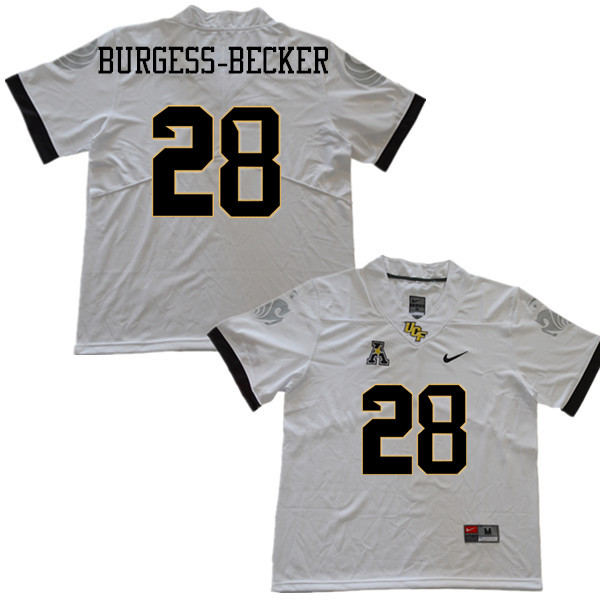 Men #28 Shawn Burgess-Becker UCF Knights College Football Jerseys Sale-White